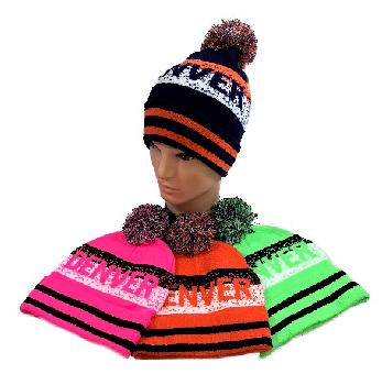PomPom Knit Hat [DENVER] Pixelated